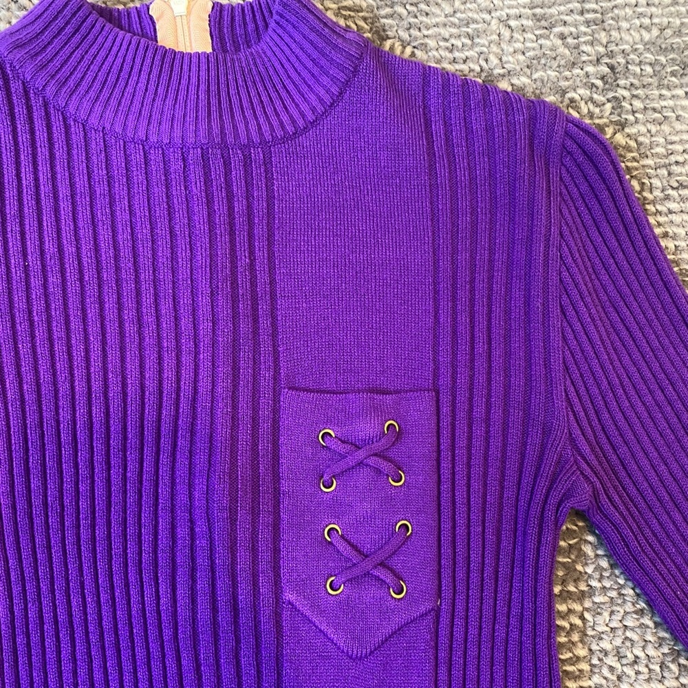 VTG PURPLE SLIM FIT SWEATER WITH POCKET DETAIL